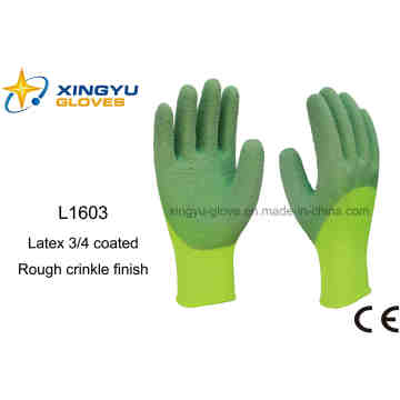 Polyester Shell Latex 3/4 Coated Safety Work Glove (L1603)